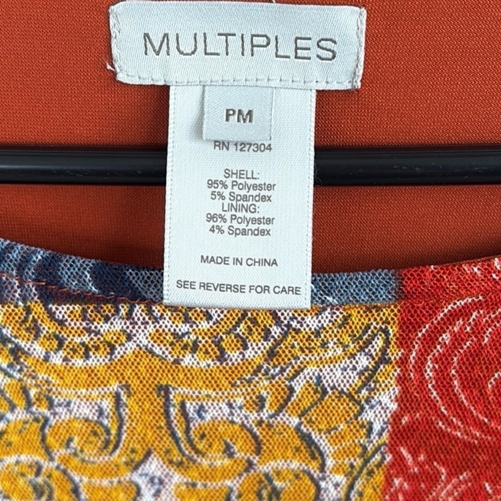NWT Multiples Spice Girl Patchwork Top Petite Med… - image 2